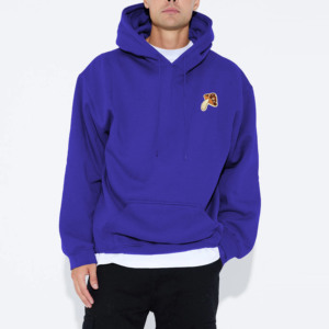 Sudadera con Capucha Morada Extra Grande para Hombre con Bordado de Hongo, de Algodón Afelpado, Casual, para Otoño, con Bolsillos - Product Image 2