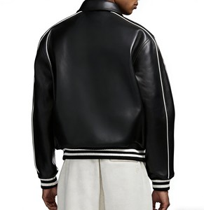 FURAT LEATHERS OEM Manteaux universitaires en peau de mouton personnalisés de haute qualité pour hommes, respirants, à col montant et fermeture éclair, vestes d'automne - Product Image 4
