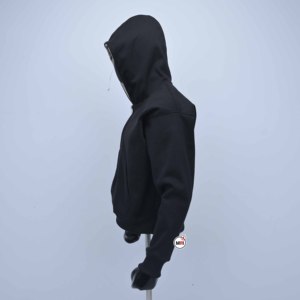Sudadera con Capucha Reversible Negra para Hombre, Cierre de Cremallera, Corte Regular, Felpa, Estilo Casual para Otoño, con Logotipo y Diseño Personalizados - Product Image 3