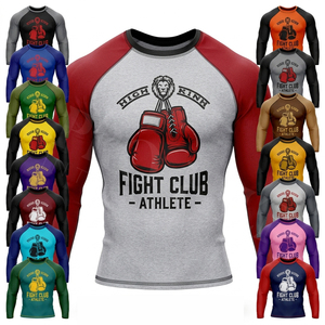 เสื้อแรชการ์ดแขนยาวสำหรับกีฬากลางแจ้งทุกฤดู เหมาะสำหรับคิกบ็อกซิ่ง MMA BJJ ฝึกซ้อมต่อสู้ ระบายอากาศได้ดี ออกแบบเองได้ - Product Image 1