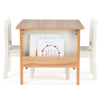 Ensemble de table et chaises de jeu ergonomiques écologiques non toxiques en bois moderne 3 pièces pour les salles de jeux des enfants, les écoles, les salons