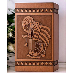 Wooden Urn Box with Magnetic Closure Artistic Wooden Cremation Urn for <b>Memorial</b> Gift urn by AYAANS - Product Image 1