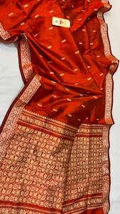 Saris en soie brodée, tissage pur Zari, vêtements ethniques indiens traditionnels de mariée, vêtements de luxe de créateur pour occasions festives, directement du fabricant - Product Image 2