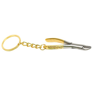Llavero de Acero Inoxidable con Pinzas de Extracción Dental, Herramienta de Dentista en Oro y Plata, Anillo para Llaves, Instrumento Dental, Regalo de Recuerdo - Product Image 1