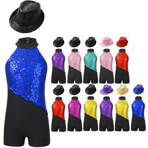 4-16 Trẻ Em Cô Gái Jazz Khiêu Vũ Hiệu Suất Trang Phục Leotard Với Hat Cho Trượt Băng Nghệ Thuật Thể Dục Nhịp Điệu Thể Dục Lớp Cuộc Thi Đảng - Product Image 1