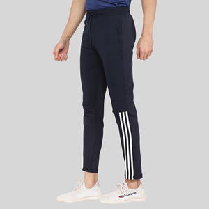 Pantalon de survêtement sport bleu quatre directions avec bande latérale, logo personnalisable, impression HD, délavage coloré, en Spandex/Polyester, séchage rapide, tailles homme M/L/XL - Product Image 4