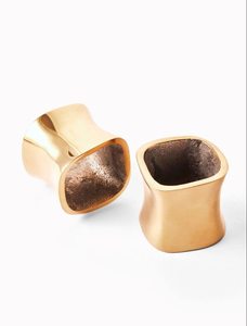 Square Shape Luxury Napkin Rings Set of 2 <b>Hand</b> <b>Casted</b> Technique Gold Color Table Decoration Napkin Ring For Wedding Event decor - Product Image 1