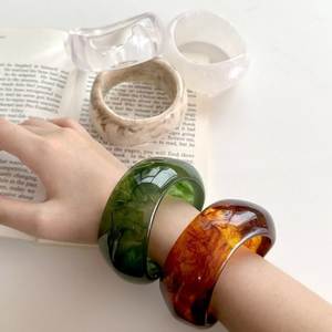 Handcrafted Artisan <b>Resin</b> Bangles H CRAFT-Stylish Trendy Elegant Classic Crown Shape Jewelry for Women's Anniversary Occasions - Product Image 1