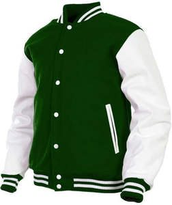 Plus Size Varsity Lettermen Baseball Jacket 100% Wool Body and Leather Sleeves S-XL All Colors Available - Product Image 5
