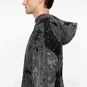 Sweat à capuche streetwear en coton 100% de qualité supérieure, effet vieilli, délavé à la pierre, style vintage, par fabricant OEM - Product Image 6