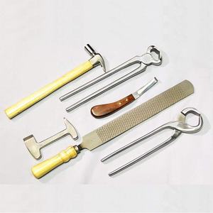 Kit d'outils professionnels pour sabots de cheval, lime à sabots en acier inoxydable certifiée CE avec manche en bois, ensemble de 3 pièces - Product Image 1