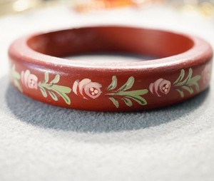 Hand Painted Wooden <b>Bangle</b> <b>Bracelet</b> for Women Rustic Boho Polish Finished Vintage Daily Wear Party Festive Fashion Jewelry Cuff - Product Image 1