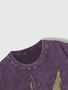 เสื้อยืดโอเวอร์ไซส์ลายกราฟิกสไตล์วินเทจสำหรับผู้ชายไซส์ใหญ่ ล้างสีแบบแอซิดวอช เสื้อยืดเปล่าสำหรับงานสกรีนลาย - Product Image 5