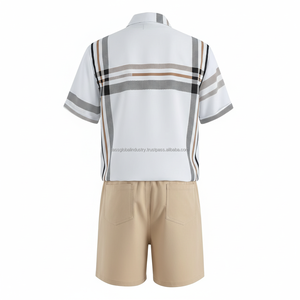 Conjunto de Dos Piezas para Hombre, Verano, Blanco, Manga Corta, Transpirable, Personalizado, OEM, Venta al Por Mayor - Product Image 2