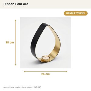Portavelas de Latón de Lujo Hecho a Mano de 18 cm con Cinta de Latón Negra sin Fin para Decoración del Hogar, Hoteles, Bodas, Regalos de Mesa - Product Image 6