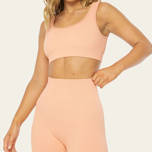 Nouveau style : Ensemble de sport pour femme avec haut à bretelles de compression et short de yoga froncé pour rehausser les fesses, prix de gros - Product Image 6