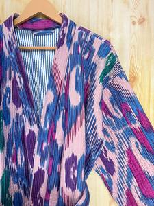 Bata Kimono con Estampado de Dibujos Animados para Mujer, Suave y Transpirable, 100% Algodón, Camisón de Verano Hecho a Mano, Cuello en V, Cintura Elástica, Largo hasta la Rodilla/Completamente Largo - Product Image 5