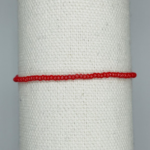 <b>Red</b> Seed Beads Charm <b>Bracelet</b> Set Handmade Beaded <b>Bracelets</b> Minimalist Luxury Stretch Custom Color Gift Jewelry Wholesale - Product Image 3