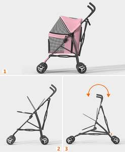 TH-PPS-479 Foldable <b>Four</b> <b>Wheel</b> Pet Stroller with Spacious Design Waterproof Fabric and Smooth Rolling <b>Wheels</b> - Product Image 3
