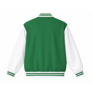 เสื้อแจ็คเก็ตแข่งรถแบบ Letterman สีเขียวและสีขาว ปักโลโก้ชมรมนักเรียนหญิง Iota Phi Lambda  สำหรับผู้หญิง บุด้วยโพลีเอสเตอร์ - Product Image 3