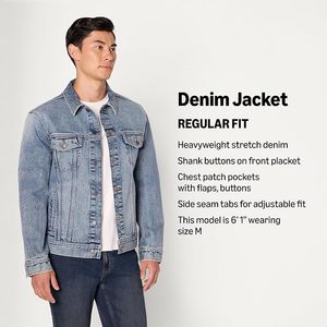 Veste en jean délavé pour homme, coupe classique, fermeture boutonnée, style décontracté, couleur unie, automne-hiver, coupe-vent, respirante, tissée - Product Image 4