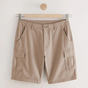 Pantalones Cortos Cargo para Hombre, Cintura Media, Algodón Sólido, Casuales, Personalizados, con Bolsillos, Tejido Transpirable, Cierre de Botones - Product Image 3