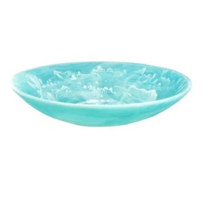 Bol décoratif peu profond en résine marbrée noire et orange, poli à la main, pour la décoration moderne de la maison et la présentation sur table de fête - Product Image 3