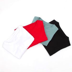 Camiseta corta de manga corta con cuello redondo y logotipo personalizado para mujer de alta calidad, camiseta informal de secado rápido con diamantes de imitación elásticos para gimnasio y fitness - Product Image 6