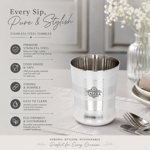 Indian Manufacturer 13 OZ Ribbed Convex Stainless Steel <b>Water</b> Tumbler Premium Drinking Glass For Home Kitchen Dining - Product Image 3