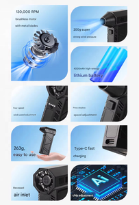 Secador de Pelo S7 Turbo - Ventilador de Alta Potencia de 130,000 RPM para Soplado y Aspiración, Ventilador para Aspiradora de Coche - Product Image 3