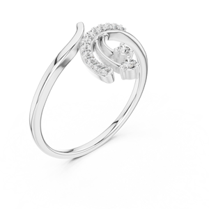 UNIQUE LAB GROWN BRILLIANT CUT DIAMOND RING SET 18KT WHITE GOLD RHODIUM PLATED DAILY-WEAR GLAM EVENT ENGAGEMENT WEDDING PARTY - Product Image 4