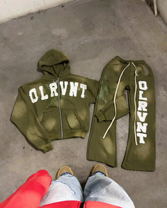 Fabricants de sweats à capuche pour hommes personnalisés avec broderie 3D, effet délavé, appliqué brodé et patch, ensemble sweat à capuche et pantalon de survêtement - Product Image 4