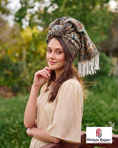 Custom Printed <b>Square</b> <b>Scarf</b> With Tassel Soft Lightweight Fabric Women Fashion Headscarf Low MOQ OEM Manufacturer Supply - Product Image 1