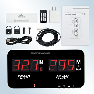 Thermo-hygromètre numérique mural avec sonde, écran HD 13 pouces ℃ / ℉   Capteur commutable et externe, fonction d'alarme (OEM) - Product Image 2