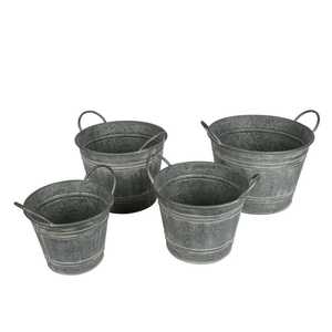 Pot de fleurs galvanisé haut de gamme, seau en métal, pot à fleurs, pot en zinc, décoration rustique, décoration de ferme, pot pour plantes, seau vintage - Product Image 1