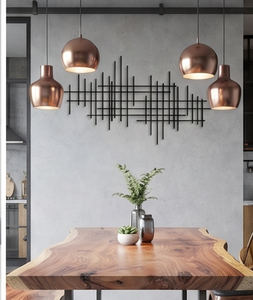 Premium Modern Black Metal Wall Art Abstract Geometric Design Minimalist Style Hanging Decorative Accent For Living Room Bedroom - Product Image 6