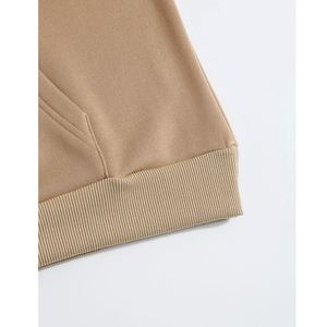 Sweat-shirt à capuche en tricot uni à manches longues pour femme, de haute qualité, style streetwear modeste, design crop top, hiver, 100% personnalisable - Product Image 3