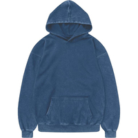 KAAL FITS Sweat-shirt à capuche oversize pour homme, couleur unie, 100% coton French Terry, décontracté, hiver, poche avant, anti-boulochage, 300g