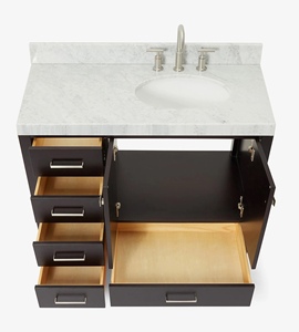 Mueble de Baño Abigail de 42 Pulgadas Hecho a Medida, Gabinete para Lavabo con Desplazamiento a la Derecha, Solo Gabinete, 6 Opciones de Acabado, Fabricante OEM de Vietnam - Product Image 5