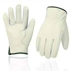 Guantes de Trabajo de Cuero Antiestáticos y Anticorte para Hombre y Mujer, Color Blanco, Puño Elástico, Guantes de Seguridad para Trabajo Manual - Product Image 3