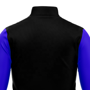 Sweat-shirt à col zippé 1/4 noir et bleu roi pour homme, haut d'entraînement de football, pull de survêtement à manches longues, vêtements d'équipe en gros - Product Image 5