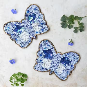Falah International Coaster Beaded Coaster Dining Table Kitchen Accessory Bead Coaster Unique Butterfly Shape Customize Coaster - Product Image 6