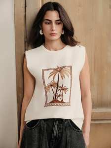 Camiseta con bordado de cuentas de moda, diseño Zen asiático, blanca, personalizable, superventas, para bautizo. - Product Image 3