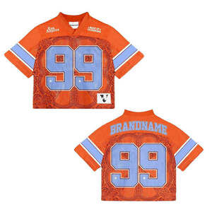 Custom Mesh Crop Top Jersey Breathable Sports T-Shirt with Sublimation Print V-neck No Strap Unisex <b>Athletic</b> Crop Tee - Product Image 4