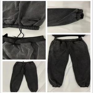 Survêtements d'hiver unisexes en coton 100% de haute qualité, style vintage délavé à l'acide, avec logo personnalisé, pour le streetwear – Vente en gros - Product Image 4