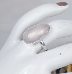 Natural <b>Rose</b> <b>Quartz</b> Pear Shape Ring 925 Sterling Silver Unisex January Birthstone Gemstone Ring Handmade <b>Jewelry</b> Christmas Gift - Product Image 3