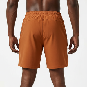 Men Stretch Fitness <b>Shorts</b> <b>4</b> Way Stretch Polyester Spandex Zipper Pockets Breathable Gym Workout <b>Shorts</b> - Product Image 2