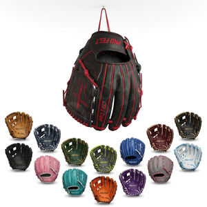 Guante de Béisbol de Cuero de Moda en Oferta para Jugadores Adultos y Jóvenes, Manopla Suave y Duradera con Costuras Rojas, Guantes para Captura y Equipos de Club - Product Image 1