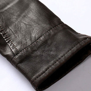 Veste d'hiver en cuir pour homme tendance avec fermeture éclair sur le devant et design moderne ajusté pour toutes les occasions - Product Image 4