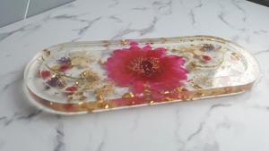 Plateau en résine à fleurs pressées, plateau botanique naturel en résine pour décoration écologique, plateau de service en gros, fournitures artistiques - Product Image 6